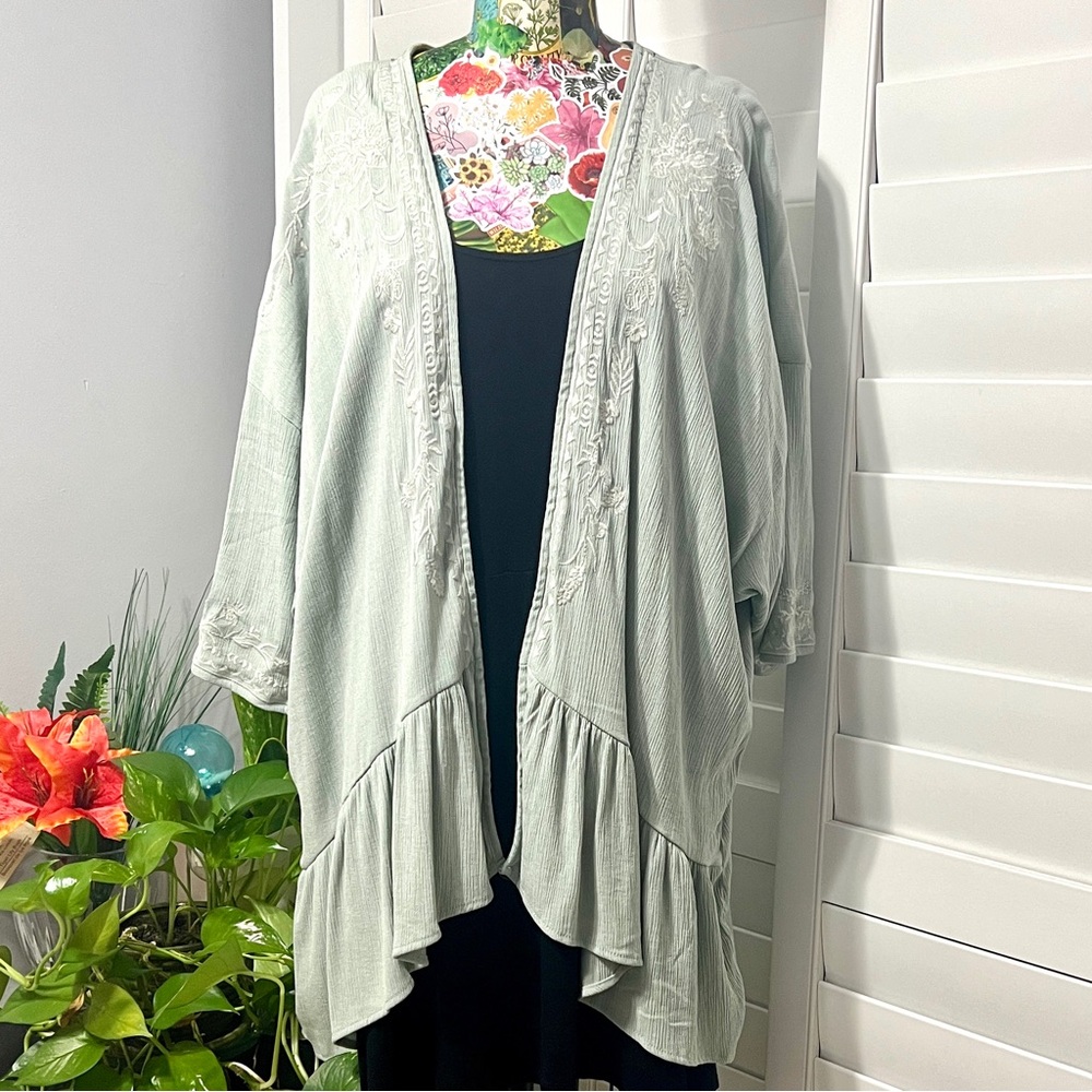 Boho Ruffled Kimono Cardigan
